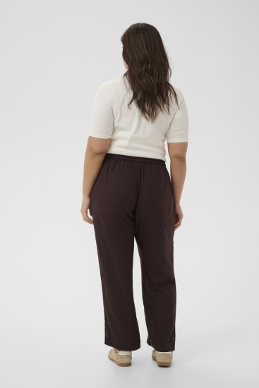 Kaffe Curve Mille Wide Pants Coffee Brown - Tygbyxor - 