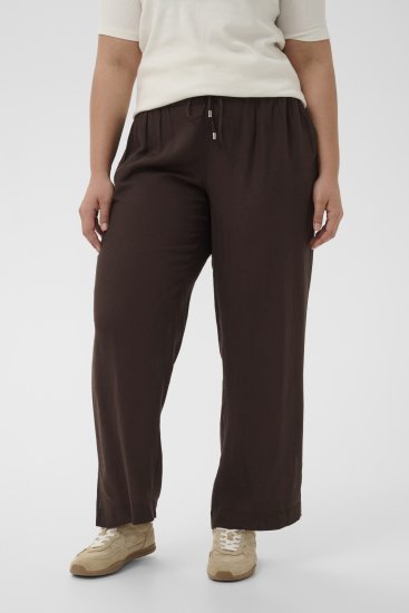 Kaffe Curve Mille Wide Pants Coffee Brown - Tygbyxor - 