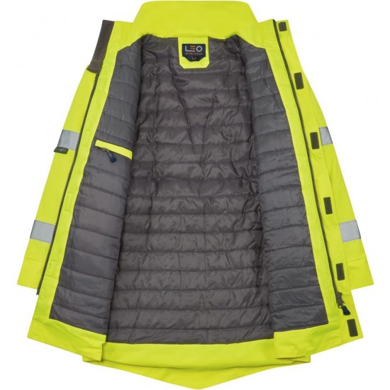 Leo Tawstock EcoViz 4K Baffle Lined Anorak Hi-Vis Yellow - Arbetskläder - Arbetskläder i stora storlekar