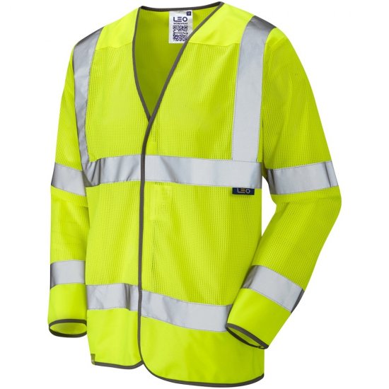Leo Fremington Ecoviz Mesh Sleeved Waistcoat Hi-Vis Yellow - Arbetskläder - Arbetskläder i stora storlekar