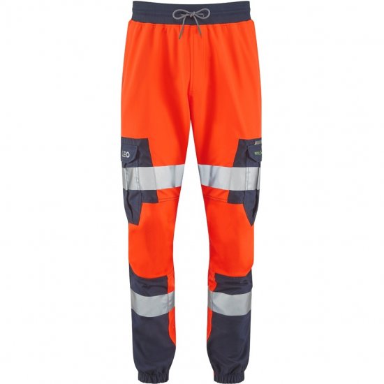 Leo Hawkcombe Ecoviz High Performance Ballistic Stretch Trousers Hi-Vis Orange/Navy - Arbetskläder - Arbetskläder i stora storlekar
