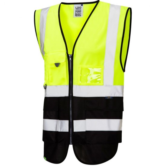 Leo Lynton Ecoviz Superior Waistcoat Hi-Vis Yellow/Black - Arbetskläder - Arbetskläder i stora storlekar