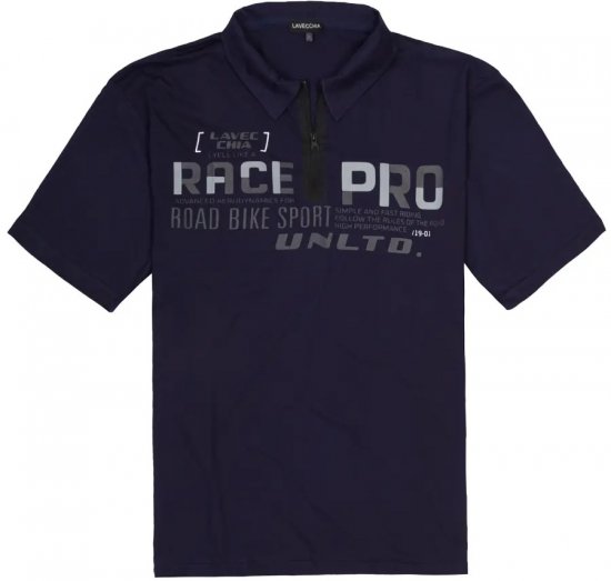 Lavecchia 2030 Polo Shirt Short Sleeve Navy - Pikétröjor - Stora pikétröjor - 2XL-8XL