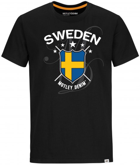 Motley Denim Sweden T-shirt Black - T-shirts - Stora T-shirts - 2XL-14XL