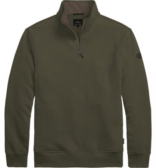 Double Outfitters MTOP-1163 Sweatshirt med halv dragkedja Khaki - Tröjor & hoodies - Stora hoodies & tröjor - 2XL-14XL
