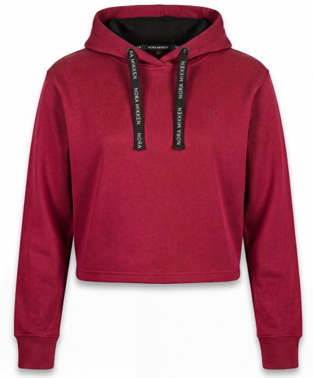 Nora Mikken KAMILLA Cropped Hoodie Burgundy - DAMKLÄDER XS-XXL - 
