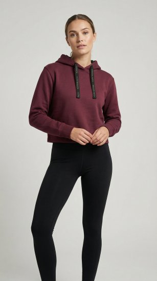 Nora Mikken KAMILLA Cropped Hoodie Burgundy - DAMKLÄDER XS-XXL - 