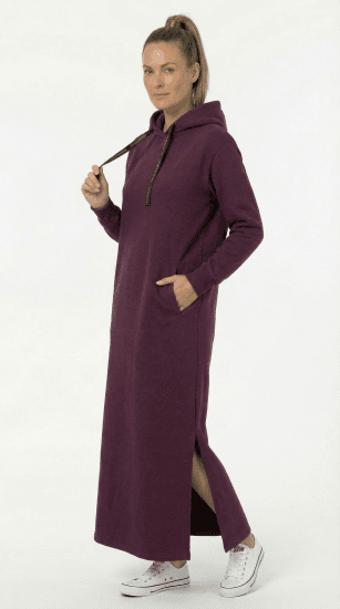 Nora Mikken MARTINA Maxi Hoodie Dress Mauve Wine - DAMKLÄDER XS-XXL - 