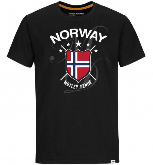Motley Denim Norway T-shirt Black - T-shirts - Stora T-shirts - 2XL-14XL