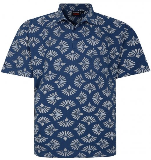 Espionage P219 pikétröja med snäckmönster - Pikétröjor - Stora pikétröjor - 2XL-8XL