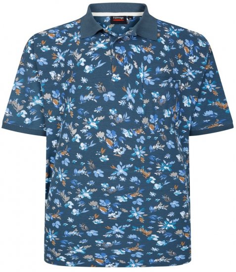 Espionage P221 pikétröja med blommönster - Pikétröjor - Stora pikétröjor - 2XL-8XL