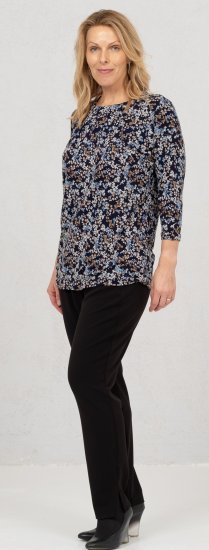 Scandinavian Caramel Tiny Flower Petals Blouse Light Blue - Tryckta T-shirts för dam i stora storlekar - 