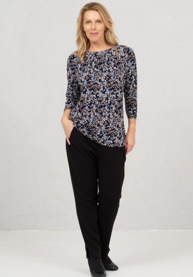 Scandinavian Caramel Tiny Flower Petals Blouse Light Blue - Tryckta T-shirts för dam i stora storlekar - 