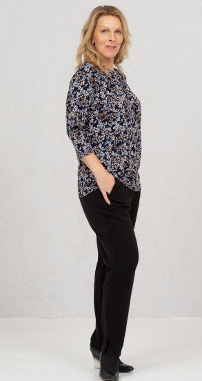 Scandinavian Caramel Tiny Flower Petals Blouse Light Blue - Tryckta T-shirts för dam i stora storlekar - 