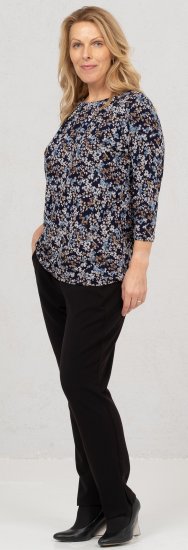 Scandinavian Caramel Tiny Flower Petals Blouse Light Blue - Tryckta T-shirts för dam i stora storlekar - 