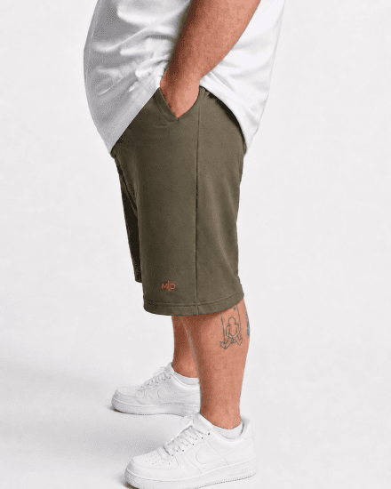 Motley Denim Paris Sweatshorts Dark Khaki - Mjukisbyxor och -shorts - Mjukisbyxor & Mjukisshorts 2XL-12XL