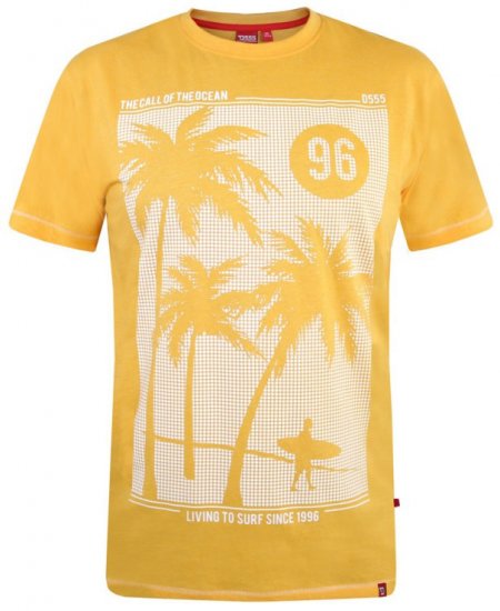 D555 Kansas T-shirt Yellow - T-shirts - Stora T-shirts - 2XL-14XL