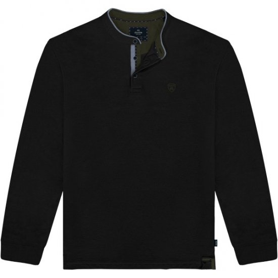 Double Outfitters PS-3099 Polo Shirt Mao Collar Black - Pikétröjor - Stora pikétröjor - 2XL-8XL