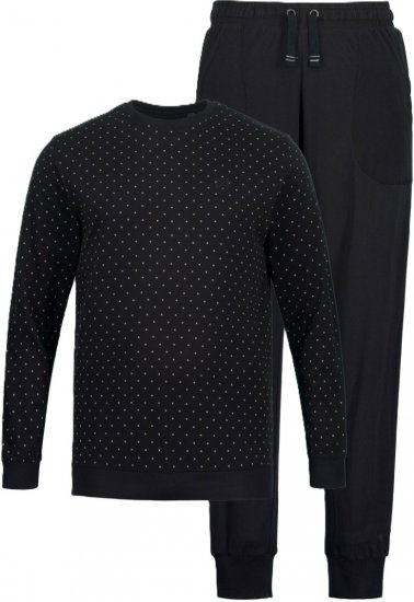 JP1880 Two-piece Pajama Belly Fit Long Sleeve Long Pants Black TALL - HERRKLÄDER MT-6XLT - Kläder för långa män