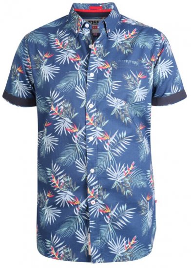 D555 Reuben Hawaii Shirt Navy - Skjortor - Stora skjortor - 2XL-8XL