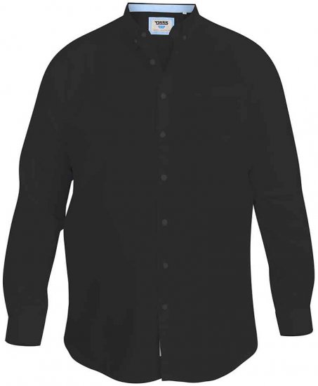 D555 Richard Long Sleeve Oxford Shirt Black - Skjortor - Stora skjortor - 2XL-8XL