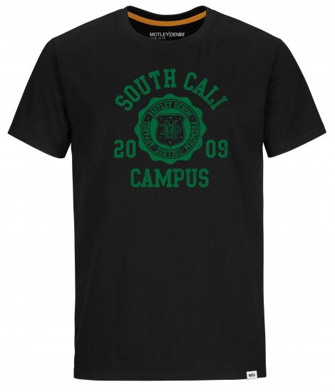 Motley Denim Rochdale T-Shirt Green on Black - T-shirts - Stora T-shirts - 2XL-14XL