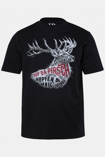 JP1880 T-Shirt Elk Print Black - T-shirts - Stora T-shirts - 2XL-14XL