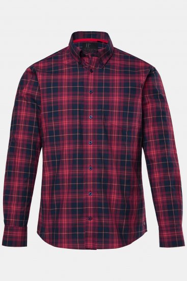 JP1880 Checked Shirt Long Sleeve Red - Skjortor - Stora skjortor - 2XL-8XL