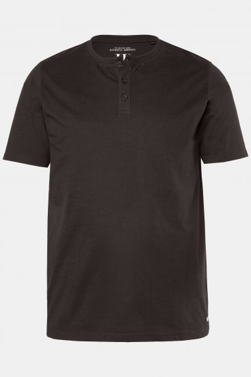 JP1880 Henley Basic T-Shirt with Buttons Brown - T-shirts - Stora T-shirts - 2XL-14XL