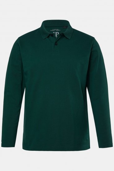 JP1880 Polo Shirt Long Sleeve Pique Dark Green - Pikétröjor - Stora pikétröjor - 2XL-8XL
