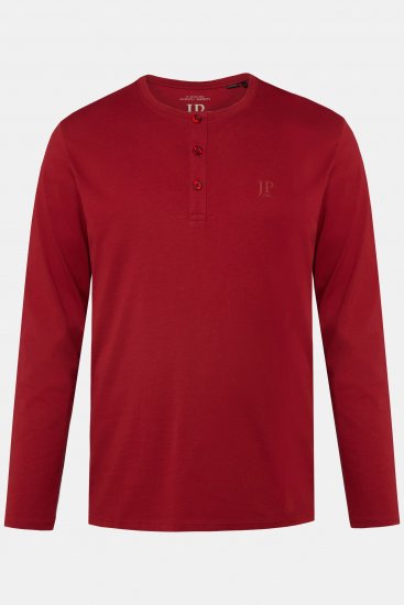 JP1880 Henley T-shirt Long Sleeve Red - T-shirts - Stora T-shirts - 2XL-14XL