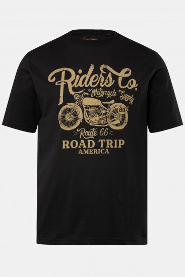 JP1880 T-Shirt Motorcycle Print Black - T-shirts - Stora T-shirts - 2XL-14XL