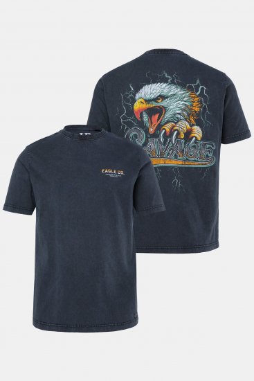 JP1880 T-Shirt Short Sleeve Back Print Vintage Black - T-shirts - Stora T-shirts - 2XL-14XL