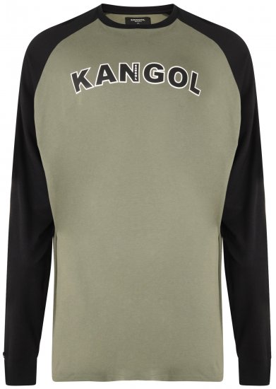 Kangol Rufio Long Sleeve T-shirt Khaki - T-shirts - Stora T-shirts - 2XL-14XL