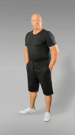 20 Nodi Scirocco Short Leg Sports Pants in Combed Cotton Jersey Black - Mjukisbyxor och -shorts - Mjukisbyxor & Mjukisshorts 2XL-12XL