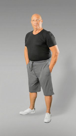 20 Nodi Scirocco Short Leg Sports Pants in Combed Cotton Jersey Grey - Mjukisbyxor och -shorts - Mjukisbyxor & Mjukisshorts 2XL-12XL