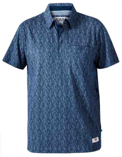 D555 Sefton Print Floral Polo Navy - Pikétröjor - Stora pikétröjor - 2XL-8XL