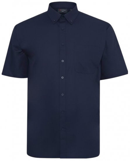 Espionage SH149 Plain Short Sleeve Shirt Navy - Skjortor - Stora skjortor - 2XL-8XL