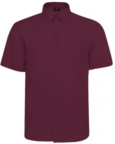 Espionage SH149 kortärmad skjorta vinröd - Skjortor - Stora skjortor - 2XL-8XL
