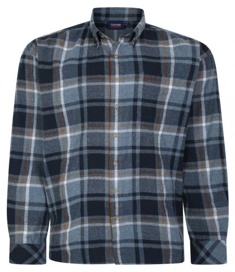 Espionage SH394 Borstad rutig skjorta airforce/mörkblå - Skjortor - Stora skjortor - 2XL-8XL
