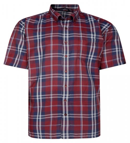 Espionage SH447 Rutig skjorta burgundy - Skjortor - Stora skjortor - 2XL-8XL