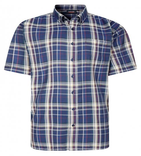Espionage SH447 Rutig skjorta mörkblå - Skjortor - Stora skjortor - 2XL-8XL