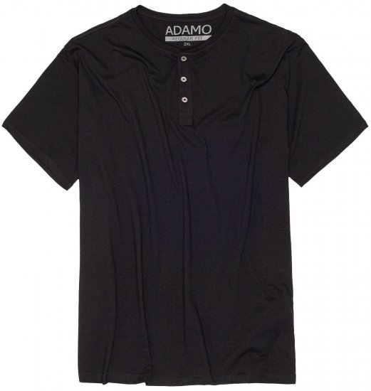 Adamo Silas Regular fit Serafino T-shirt Black - T-shirts - Stora T-shirts - 2XL-14XL