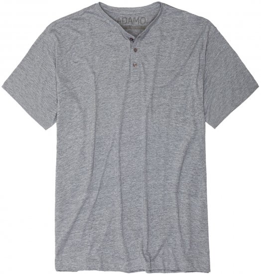 Adamo Silas Regular fit Serafino T-shirt Grey - T-shirts - Stora T-shirts - 2XL-14XL