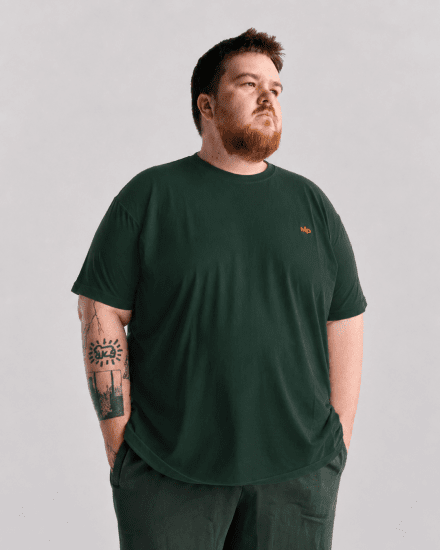 Motley Denim Stockholm T-shirt Racing Green - T-shirts - Stora T-shirts - 2XL-14XL
