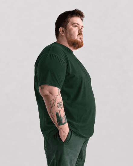 Motley Denim Stockholm T-shirt Racing Green - T-shirts - Stora T-shirts - 2XL-14XL