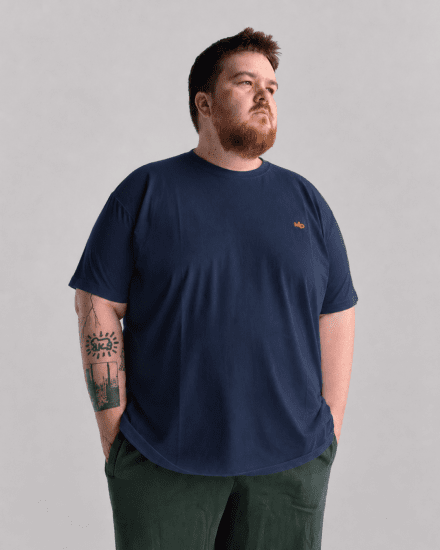 Motley Denim Stockholm T-shirt Dark Indigo - T-shirts - Stora T-shirts - 2XL-14XL
