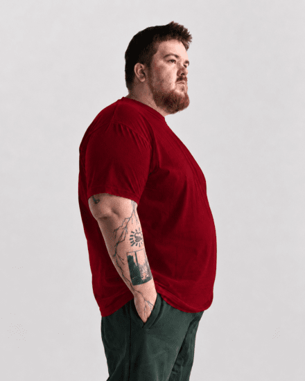 Motley Denim Stockholm T-shirt Red - T-shirts - Stora T-shirts - 2XL-14XL