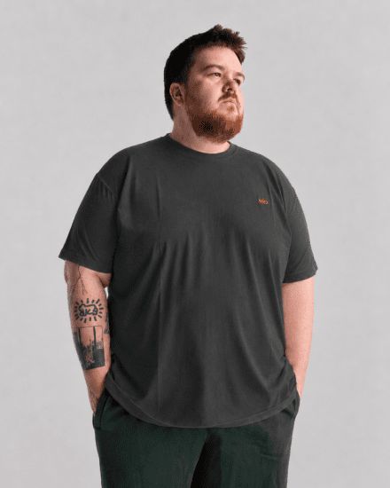 Motley Denim Stockholm T-shirt Charcoal - T-shirts - Stora T-shirts - 2XL-14XL