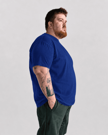 Motley Denim Stockholm T-shirt Royal Blue - T-shirts - Stora T-shirts - 2XL-14XL